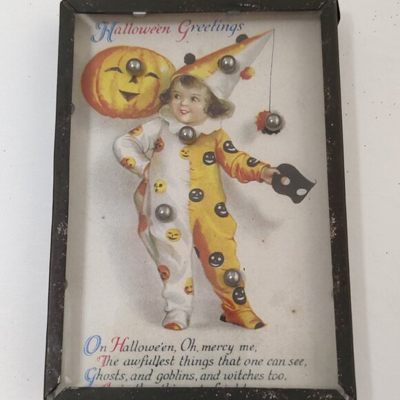 Bruce Elsass - Halloween Girl in Clown Costume - Vintage Style Ball Bearing Game - Picture 1 of 3